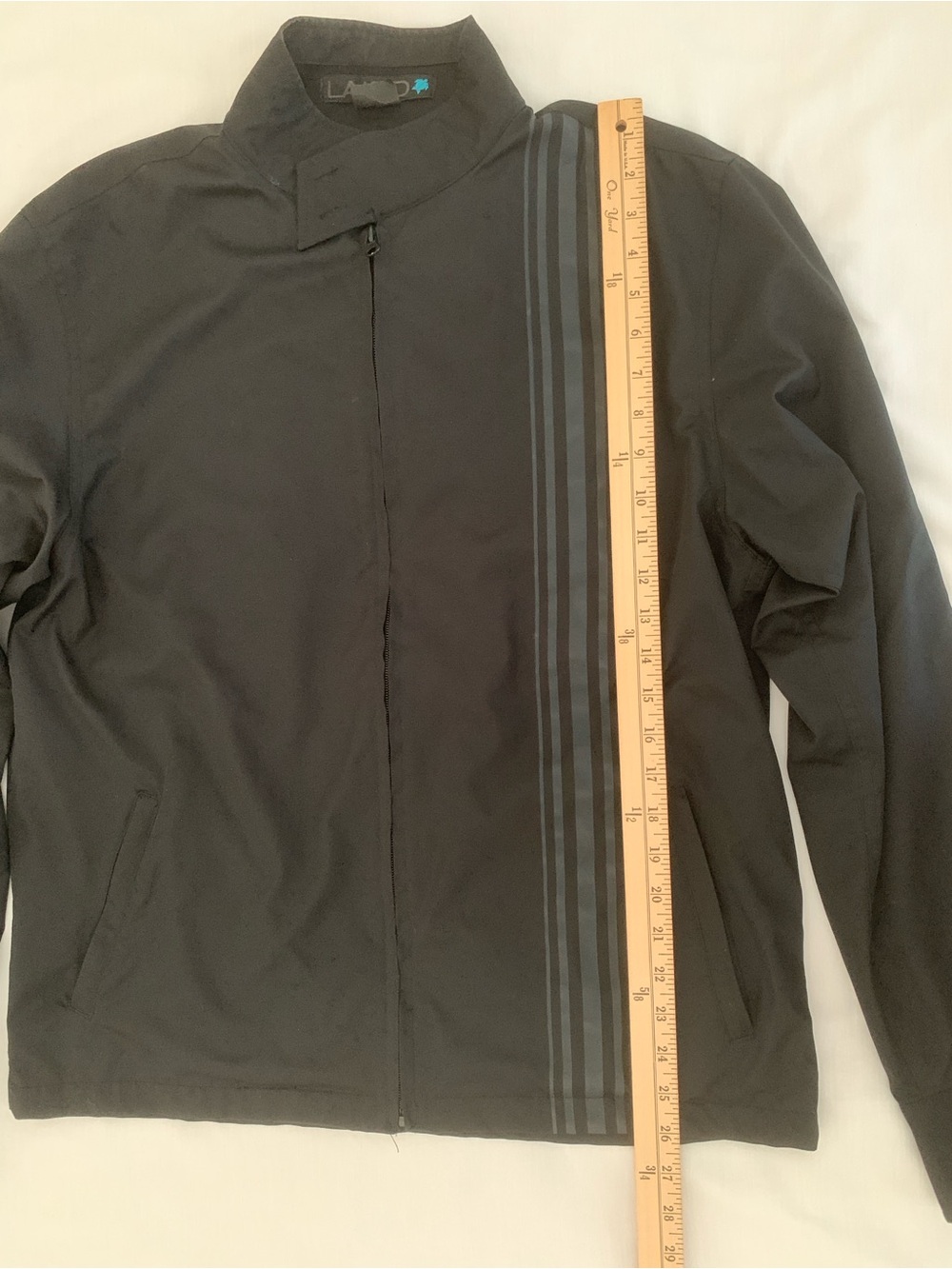 Laird Hamilton Performance Track Jacket Black Stripe Large L EUC - Picture 4 of 10